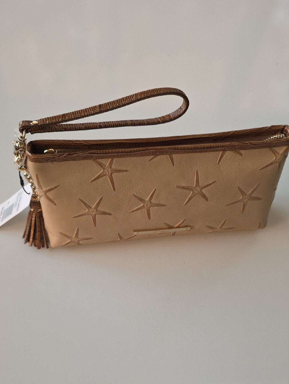 Brahmin Kayla Starfish Embossed Wristlet Clutch - Gold